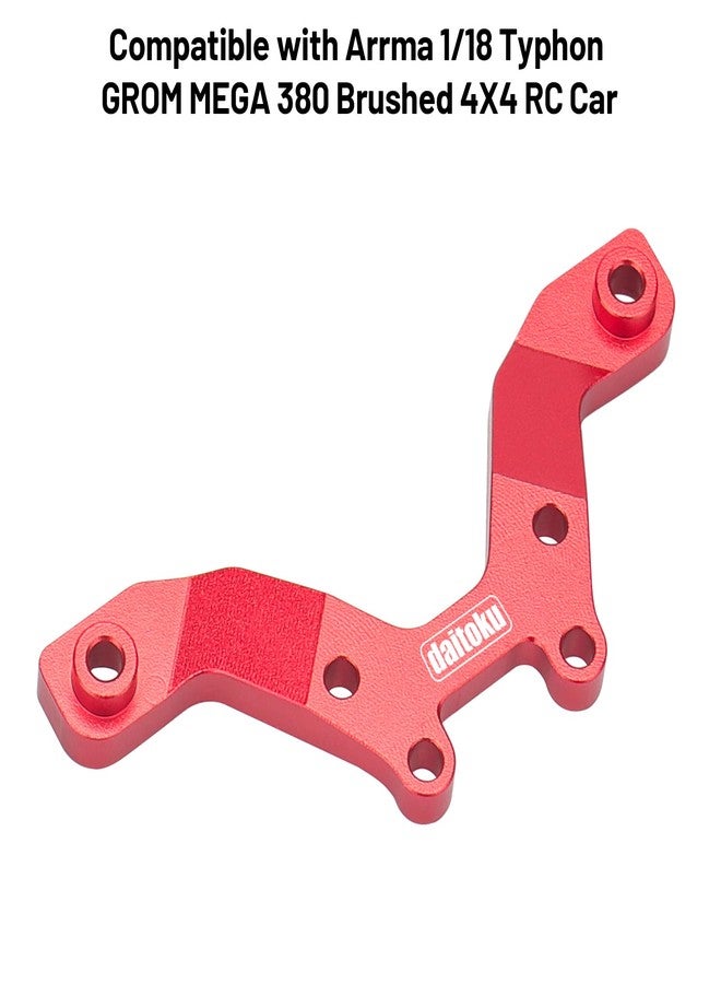 daitoku Aluminum Alloy Front Damper Plate for Arrma 1/18 Typhon GROM MEGA 380 Brushed 4X4 RC Car (Red) - Image 3